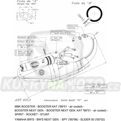 Výfuk Leo Vince Yamaha SPY 50 1995 - 1998 HAND MADE TT LVKN1153-4053