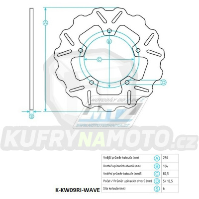 Kotouč brzdový (230/82/5D) - Kawasaki ZX-7RNinja / 96-02+ZX-7RR Ninja / 96-99+ZX-9R Ninja / 94-97+ZXR 750R / 91-95