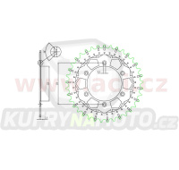 ocelová-nerezová rozeta pro sekundární řetězy typu 520, SUNSTAR (48 zubů)