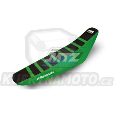 Potah sedla Kawasaki KXF250 / 13-20 + KXF450 / 12-18 - barva černo-zelená - typ potahu ZEBRA