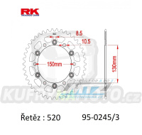 Rozeta ocelová (převodník) 0245/3-45zubů RK - Honda FMX650 + FX650 Vigor + SLR650 + VT250 + NX650 Dominator + XR600 + Yamaha YZF750R + FZ400 + YZF R6 + YZF600R Thunder Cat