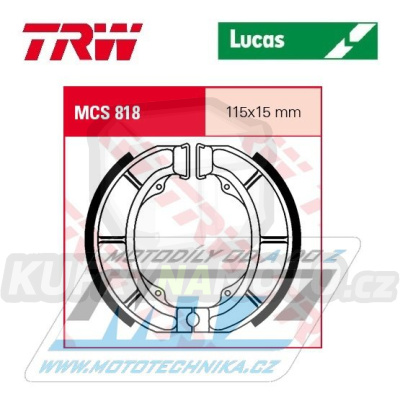 Brzdové obložení (brzdové pakny) TRW Lucas MCS818 - Aprilia Habana 50 + Habana Custom 50 + Mojito Custom 50