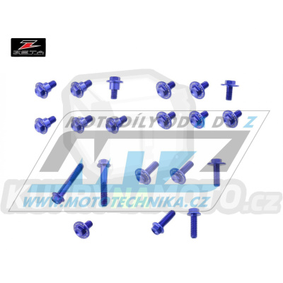 Sada šroubů na plasty - ZETA ZE88-5666 - Yamaha YZF250 / 14-18 + YZF450 / 14-17 + YZF250X / 15-18 + YZF450X / 16-17 - modré