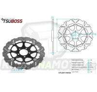 Kotouč brzdový plovovoucí (300/64/5D) - zubatý design - Suzuki RGF125 Gamma / 92-94+RGV250Gamma / 91-97+GSX750 / 97-03+VZ800 MARAUDER / 96-04