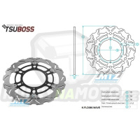 Kotouč brzdový plovovoucí (310/118/6D) zubatý desing - Suzuki DRZ400SM / 05-20