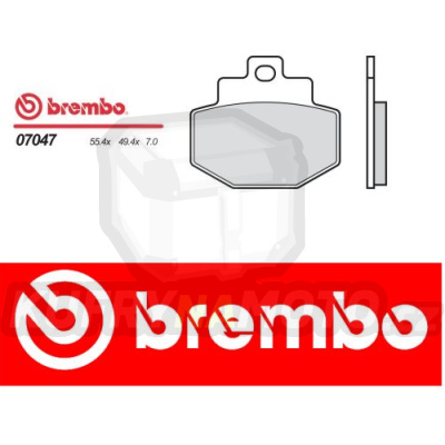 Brzdové destičky Brembo PIAGGIO SUPERHEXAGON (Hengtong caliper) 180 r.v. Od 00 -  XS směs Zadní