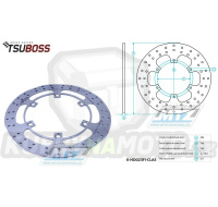 Kotouč brzdový (296/144/6D) - Honda CB500R+CBF500 + CB750F Seven Fifty / 92-03 + CBF600N+CBF600S + CBR1000F / 87-00 + NT650+NT700+ ST1100+VFR750F + VT750C Shadow+VT750DC Black Widow + Cagiva 500+600+900 Canyon+900 Grand Canyon+1000 Navigator