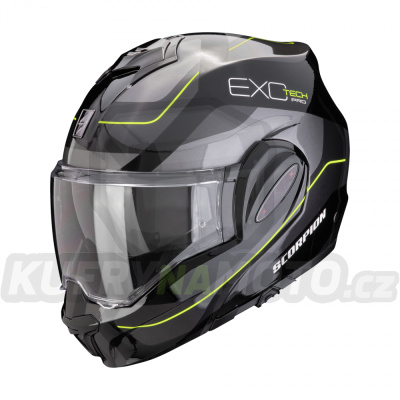 Moto přilba SCORPION EXO-TECH EVO PRO COMMUTA černo/stříbrno/fluo žlutá