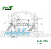 Kolečko řetězové (pastorek) 29031-22zubů ESJOT 50-29031-22 - Aprilia SRV850 / 13-17 + Gilera GP800 / 07-14