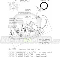 Výfuk Leo Vince Peugeot  X-FIGHT 50 KAT liquid cooled 2001 > HAND MADE TT BLACK LVKN708-4056B