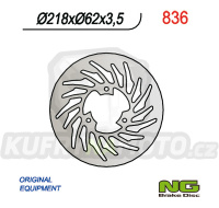 NG836 brzdový kotouč zadní YAMAHA DT50R '03-'08, DT50SM '05-'011, DT50X, XT125 '05-'11, MBK 50X-LIMIT '03-'05, MALAGUTI 50 XSM '03'-10 (218x62x3,5) 8435502406685  – akce