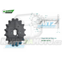 Kolečko řetězové (pastorek) 0417-16zubů ESJOT 50-15015-16 - Kawasaki KMX125+KMX200 + KDX125SR + AR125LC+KE100A + BN125 Eliminator