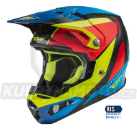 přilba FORMULA CARBON PRIME, FLY RACING - USA (hi-vis, modrá, červená)