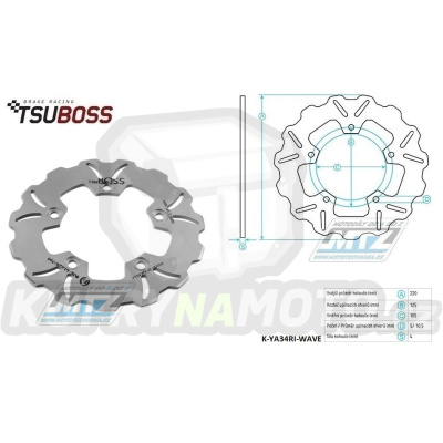 Kotouč brzdový (220/105/5D) - Yamaha YZF-R6 / 03-20 + YZF-R1 / 04-20 + MT-10 / 16-20