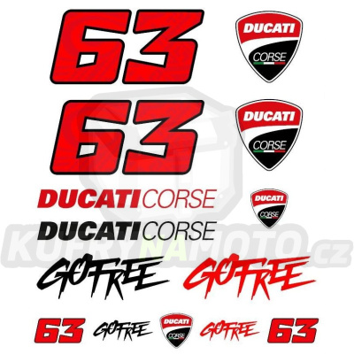 Samolepky DUCATI 63 Bagnaia 506703 velké