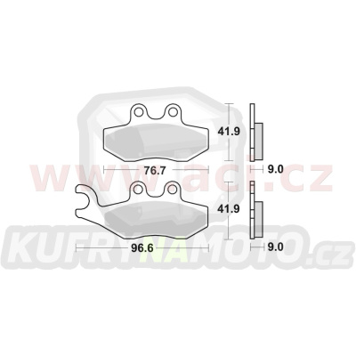 brzdové destičky, BRAKING (semi-metalická směs SM1) 2 ks v balení