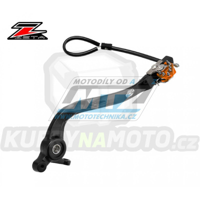 Pedál brzdy ZETA ZE90-7443 - KTM 250SXF+350SXF+450SXF / 23-25 + 125SX+250SX+300SX / 23-25 + 150EXC+250EXC+300EXC / 24-25 + 250EXCF+350EXCF+450EXC+500EXC / 24-25 + Husqvarna TC+FC+TE+FE + Gas-Gas MC+EC - oranžový