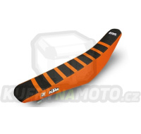 Potah sedla KTM EXC+EXCF / 17-19 + SX+SXF / 16-18 - barva černo-oranžová - typ potahu ZEBRA