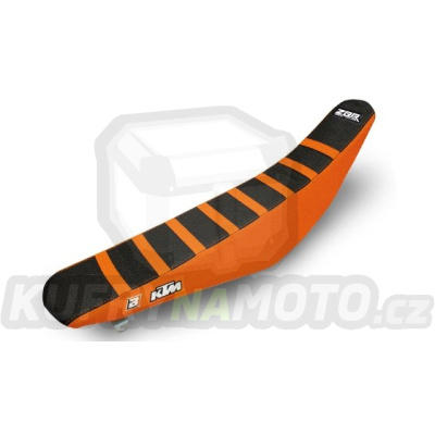 Potah sedla KTM EXC+EXCF / 17-19 + SX+SXF / 16-18 - barva černo-oranžová - typ potahu ZEBRA