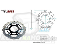 Kotouč brzdový PLOVOUCÍ nerezový - zubatý desing Wave (vnější průměr - 320) Honda CR125+CR250+CR500 + CRF250R+CRF250RX+CRF250X+CRF450R+CRF450RX+CRF450X