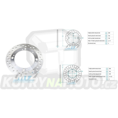 Kotouč brzdový (220/118/6D+4D) - kulatý design - Suzuki RM125 / 88-98+RM250 / 87-98 + DR-Z400S / 00-20+DR-Z400E / 00-07 + Suzuki DR250R / 90-94 + DR350 / 92-99