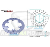 Kotouč brzdový (260/130/6D) - Kawasaki EL250 Eliminator /  87-96+EL250F / 96-03+ZX400 / 85-87+GPZ400 Uni trak / 85 +GPZ750 / 83-85+GPZ1000 / 86-89