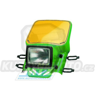 Maska přední se světlem Yamaha DT + Kawasaki KLR+KDX + Suzuki DR  - zelená