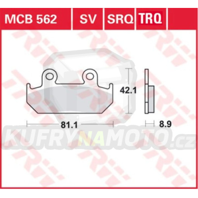 Brzdové destičky TRW MCB562SRQ HONDA CMX 450 86-89, CBR 600 87-94, XRV 750 AFRICA TWIN 90-92 a další  – akce