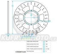 Kotouč brzdový (318/144/6D) - Honda VF250 Twin Magna / 97+NT650 Hawk / 88-90 + NTV650 Revere / 89-98+VF750C Magna / 94-03 + VT750 Shadow / 94-07+ST1100 / 96-01+VT1100 Shadow / 92-98