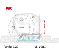 Rozeta ocelová (převodník) 0881-38zubů RK - KTM ATV 450XC / 08-12 + 450SX ATV / 09-12 + 505SX ATV / 09-13 + 525XC ATV / 08-13