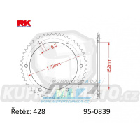 Rozeta ocelová (převodník) 0839-55zubů RK - Yamaha DT125RE + DT125R Everts + DT125X + DT200R + DTR125 + WR125R + WR125X