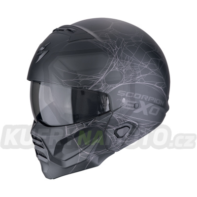 Moto přilba SCORPION EXO-COMBAT II SpiderWeb matná černo/stříbrná