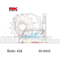 Kolečko řetězové (pastorek) 0410-16zubů RK - HMZ 125V2 Chopper + GS125 + XRX125 + Hyosung GV125C Aquila + RT125 Karion + 125 Cruise II + GA125 Cruise + GF125 + GT125 + RX125D + RX125SM + XRX125 + Suzuki TU125XT + GZ125 Marauder