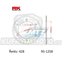 Rozeta ocelová (převodník) 1258-54zubů RK - Honda XR125L / 03-07