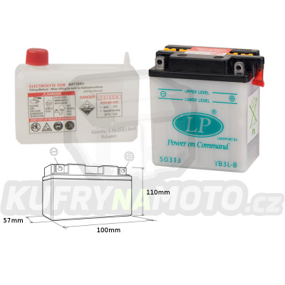 LANDPORT baterie YB3L-B 12V 3AH 99X57X111 (s elektrolytem)