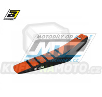 Sedlo kompletní KTM EXC+EXCF / 17-19 + SX+SXF / 16-18 - barva oranžovo-černá - typ potahu ZEBRA - standardní výška