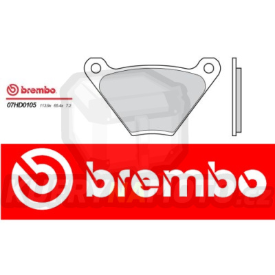 Brzdové destičky Brembo HARLEY DAVIDSON FXWG 80 1340 r.v. Od 80 - 81 Originál směs Zadní