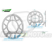 Rozeta řetězová (převodník) Dural 0808-53zubů ESJOT 51-32041-53 - barva stříbrná - Suzuki RM125 / 80-11+RM250 / 82-12+RMX250 / 89-00+RMZ250 / 07-20+RMZ450 / 05-20+RMX450Z / 10-19+DRZ250 / 01-07+DR350 / 96-99+DRZ400S / 00-20+DRZ400E / 00-07 + Kawasaki