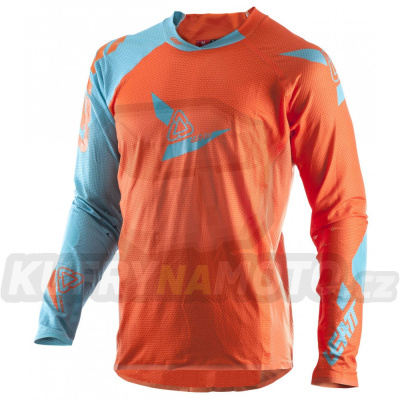 LEATT chráničová košile cyklo MODEL DBX 4.0 ULTRAWELD ORANGE/TEAL BLUE barva oranžová/modrá velikost S