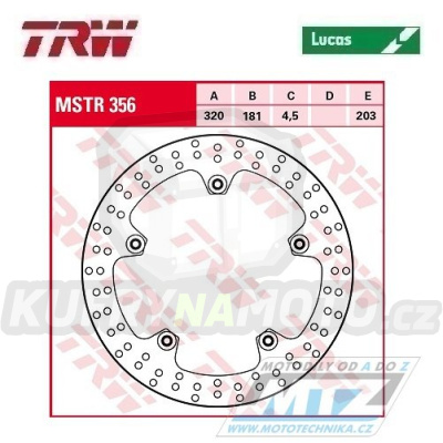 Kotouč brzdový TRW MSTR356 (305/181/5D) - BMW F800S+F800ST + K1200R+R1200R+R1200RT + R1200S+R1200ST