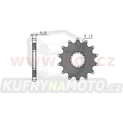 řetězové kolečko pro sekundární řetězy typu 520, SUNSTAR (13 zubů)
