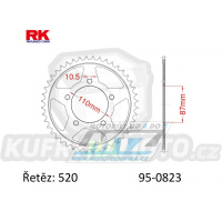 Rozeta ocelová (převodník) 0823-47zubů RK - Suzuki GS400 + GS500 + GSF250 + GSR250 + GSX250R + GW250 Inazuma + SV400 + SFV650 Gladius + SV650 L + DL250 V-Strom + GSX250R + GSX250 F Acrosse