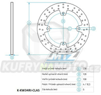 Kotouč brzdový (230/100/4D) - Kawasaki ZX12R / 00-06+ZX6R / 95-97