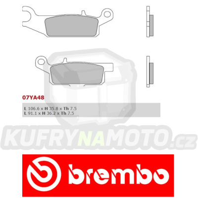 Brzdové destičky Brembo YAMAHA YFM RAPTOR RIGHT 250 r.v. Od 09 -  směs SD Přední