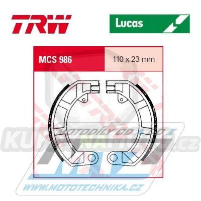 Brzdové obložení (brzdové pakny) TRW Lucas MCS986 - Vespa N50 rear / 85-90