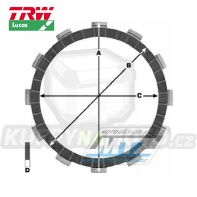 Lamely spojkové třecí (s obložením) Lucas MCC231-6 - Kawasaki KLR250 / 84-96