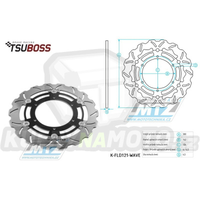 Kotouč brzdový (300/124/6D) - zubatý design - KTM LC8 990 / 06-12