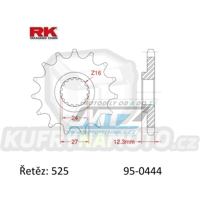 Kolečko řetězové (pastorek) 0444-17zubů RK - Suzuki GSXR1000+GSXR1000R / 17-24