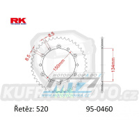 Rozeta ocelová (převodník) 0460-48zubů RK - Kawasaki KX125+KX250+KX500+ KXF250+KXF450+KDX175+KDX200+KDX220R+KDX250 +KLX250R+KLX250 D-Tracker +KLX250+KLX250SF+KLX300+KLX450R+KLX650R + Suzuki RMZ250