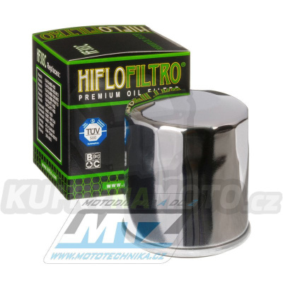 Filtr olejový HF303C (HifloFiltro) chromový - Access 450 + Bimota 1000 + Honda 40hp + CB400+CBR1000+VT1100 + Kawasaki KVF400 Prairie+ Jet Ski STX+KLF400 + ZX600 + Z1000 + Polaris 400 Ranger+500 Sportsman + Yamaha YFM660 Grizzly+FX Cruiser+YZF-R1